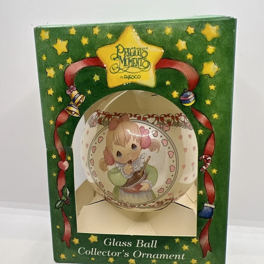Vintage 1999 Precious Moments Glass Ball Ornament by Enesco You Can Always Fudge